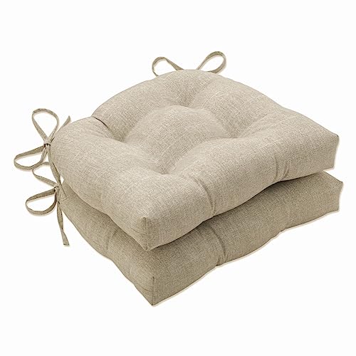 Pillow Perfect Outdoor | Indoor Tory Bisque Stuhlkissen, groß, 2 Stück, Spun_Polyester, beige, 17" x 17.5" von Pillow Perfect