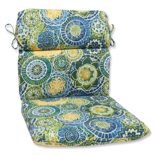 Pillow Perfect Outdoor Omnia Lagoon Abgerundete Ecken Stuhlkissen von Pillow Perfect