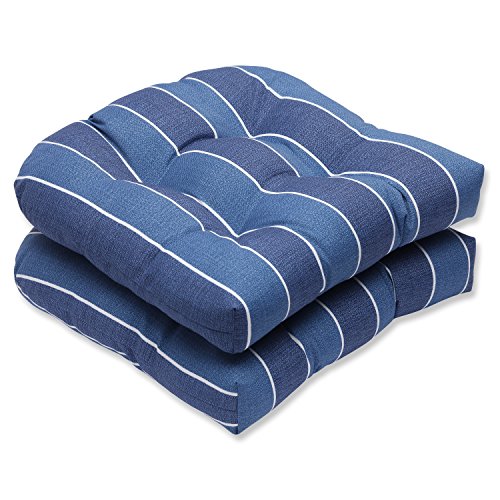 Pillow Perfect Outdoor Wickenburg Sitzkissen, Indigo, 2er Set von Pillow Perfect