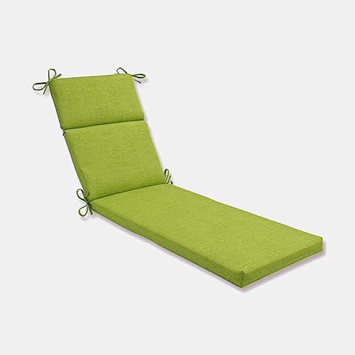 Pillow Perfect Pompeii Solid Indoor/Outdoor Patio Chaise Lounge Cushion Plush Fiber Fill, Weather and Fade Resistant, 72.5" x 21", Green von Pillow Perfect