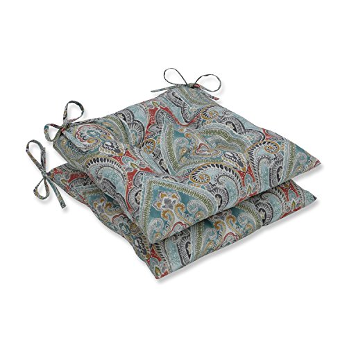 Pillow Perfect Pretty Witty Reef Schmiedeeisernes Sitzkissen für drinnen und draußen, 48,3 x 47 x 12,7 cm, 2 Stück von Pillow Perfect