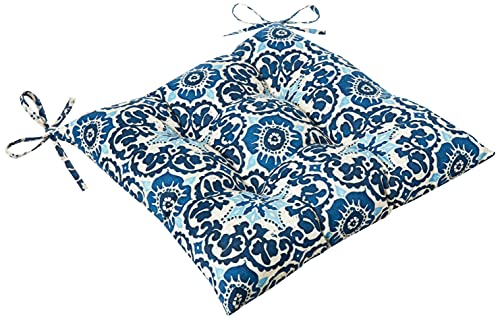 Pillow Perfect Sitzkissen für drinnen und draußen, Schmiedeeisen, Blau, 2 Stück von Pillow Perfect