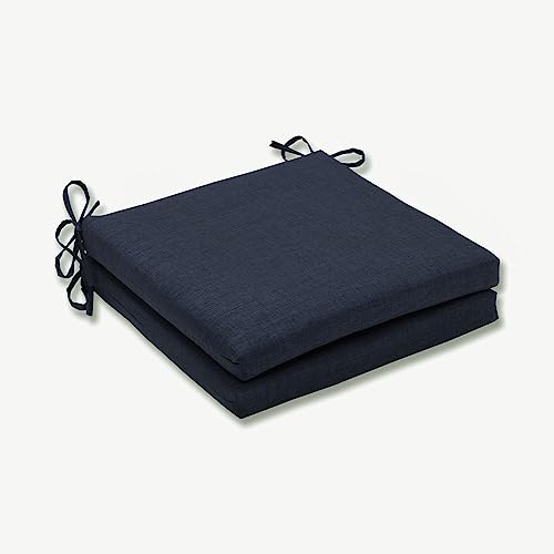 Pillow Perfect Sitzkissen für drinnen und draußen, quadratisch, Indigo, 2 Stück, 20 in. L X 20 in. W X 3 in. D von Pillow Perfect