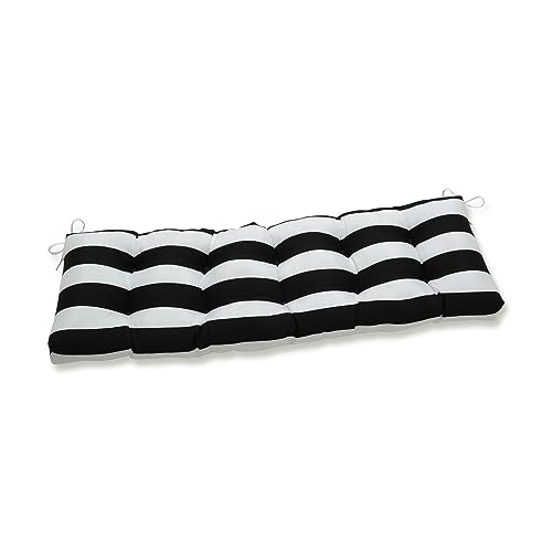 Pillow Perfect Stripe Indoor/Outdoor Sofa Setee Bench Swing Cushion with Ties Getuftet, Wetter-und lichtbeständig, Polyester, Schwarz/Weiß Cabana-Streifen, 18" x 56" Pillow Perfect Stripe Indoor/Outdoor Sofa Setee Bench Swing Cushion with Ties Getuftet, Wetter-und lichtbeständig, Polyester, Schwarz/Weiß Cabana-Streifen, 18" x 56" von Pillow Perfect