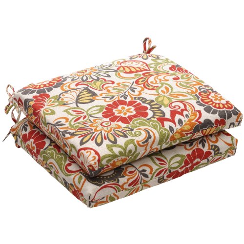 Pillow Perfect Zoe Citrus Squared Corners (Set of 2) Seat Cushion 2 Pack, 18.5 in. L X 16 in. W X 3 in. D, Multicolored von Pillow Perfect