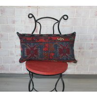 12x22 Soumak Kelim Kissen, Vintage Ethno Boho Sofa Handgewebt Kissenbezug/3685 von Pillow2Go