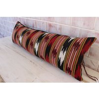 12x38 Lumbar Kissen, Ikat Langes Bettkissen, Farbige Bettkissenhülle/P-2703 von Pillow2Go