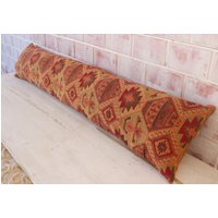 12x52 Zoll Kelim Muster Kissenbezug, Lumbar Kissen, Ethno Boho Langes Bettkissen/P-2707 von Pillow2Go