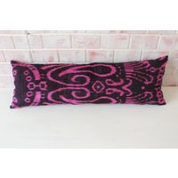 Rosa Ikat Kissen, Lumbar Samt Kissenbezug, Ethno Bettkissen/P-3350 12x40 Inch von Pillow2Go