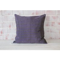 Seidenkissen, Rohseide Kissenbezug, Gestreiftes Lila Seidenkissen/P-2262 46x46 von Pillow2Go