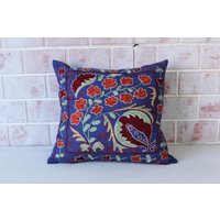 Suzani Kissenbezug, Ethno Grünes Kissen, Besticktes Boho Blumenkissen/P-3167 17x17 von Pillow2Go