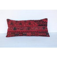 Vintage Kelim Kissen, Ethno Sine Dunkelrosa Kissenbezug/P - 3699 14x28 von Pillow2Go