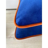 Kobaltblauer Kissenbezug Mit Paspel, Blauer Kissenbezug, Mehrfarbige 14x14, 22x22, 24x24, 26x26 von PillowOasis