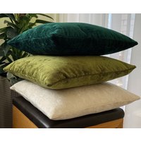 Luxus Smaragd Grün Chenille Kissenbezug, Solide Dunkelgrüne Dekokissen Abdeckung, Grüne Kissen 24x24 von PillowOasis