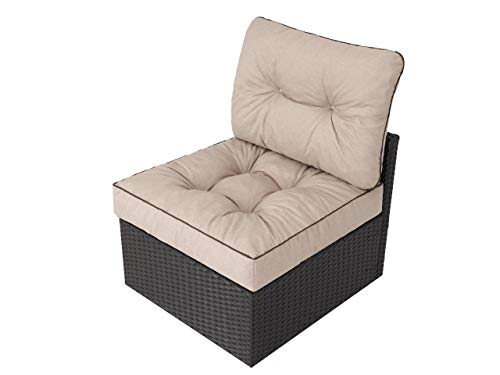 PillowPrim Gartenkissen auf gartenmöbel Rattan Gartenpolster Polsterauflagen Deko Kissen Auflage Polster Ersatzpolster für PE Rattansessel 50x50x40 Beige von PillowPrim