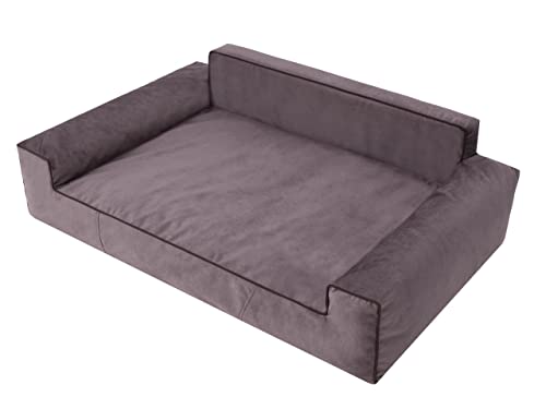 PillowPrim Hundebett, Möbel für Tiere, Katzenbett, Abnehmbar Bezug, Hundeliege, Schlafplätze, große Hunde, Hundesofa, Korb, Waschbar, Braun, XXL: 116x78 cm von PillowPrim