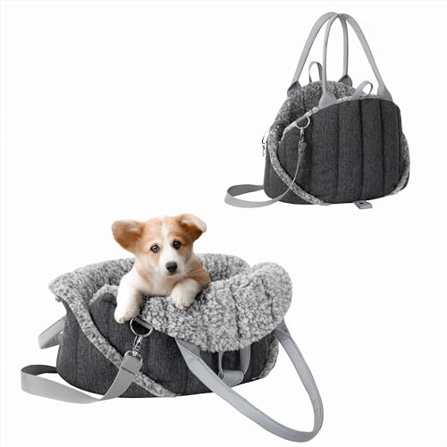 Hundetragetasche, Vertellbar, Schultergurt, Haustiertragetasche, Transport, Katzentasche, Reisetasche, Camping, Tasche, Schwarz Inari, 47x29x32 cm von PillowPrim