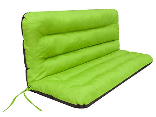 PillowPrim Kissen für Hollywoodschaukel • Gartenbankauflage • Bankauflage • Bankkissen • Sitzkissen und Rückenkissen • Gartenpolster • sitzbreite 180 cm Limegrün von PillowPrim