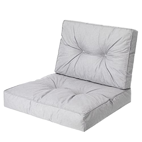 PillowPrim, Palettenkissen, Stulhkissen, Rattansessel, Outdoor, Auflage, Sitzkissen, Stuhlkissen, Rattanmöbel, Asche, 60 x 60 cm von PillowPrim