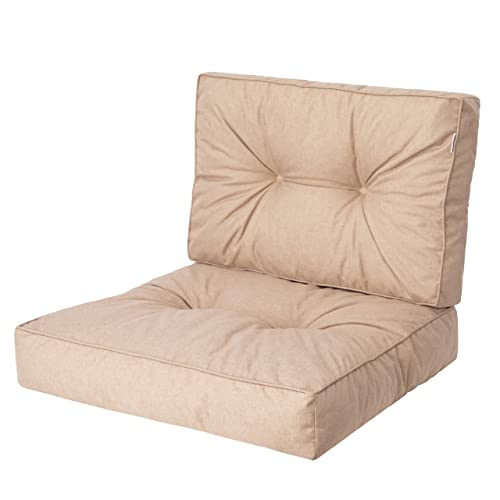 PillowPrim, Palettenkissen, Stulhkissen, Rattansessel, Outdoor, Auflage, Sitzkissen, Stuhlkissen, Rattanmöbel, Beige, 50 x 50 cm von PillowPrim