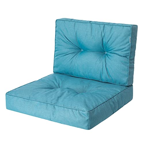 PillowPrim, Palettenkissen, Stulhkissen, Rattansessel, Outdoor, Auflage, Sitzkissen, Stuhlkissen, Rattanmöbel, Blau, 50 x 50 cm von PillowPrim