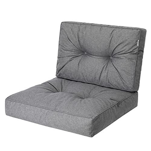 PillowPrim, Palettenkissen, Stulhkissen, Rattansessel, Outdoor, Auflage, Sitzkissen, Stuhlkissen, Rattanmöbel, Graphite, 60 x 60 cm von PillowPrim