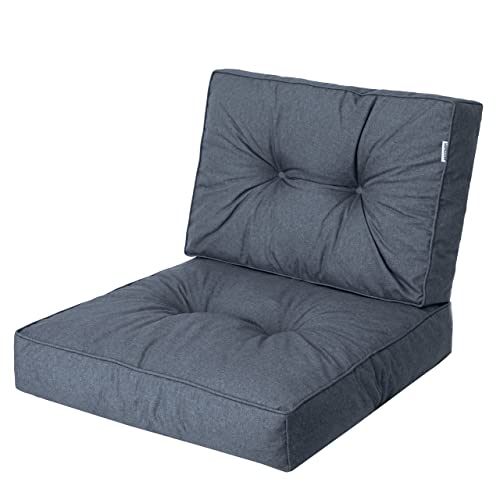 PillowPrim, Palettenkissen, Stulhkissen, Rattansessel, Outdoor, Auflage, Sitzkissen, Stuhlkissen, Rattanmöbel, Marineblau, 50 x 50 cm von PillowPrim