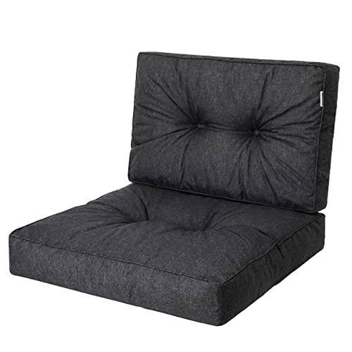 PillowPrim, Palettenkissen, Stulhkissen, Rattansessel, Outdoor, Auflage, Sitzkissen, Stuhlkissen, Rattanmöbel, Schwarz, 60 x 60 cm von PillowPrim