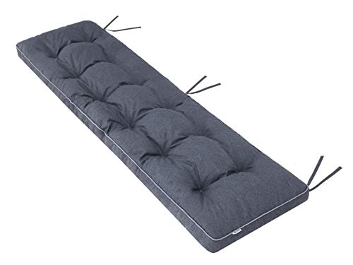 Bankkissen Bankauflage Auflage Kissen Polster Bankpolster Outdoor - Bankauflage Auflage für Bänke in Haus und Garten Sitzkissen -150x50 cm Navybau von PillowPrim