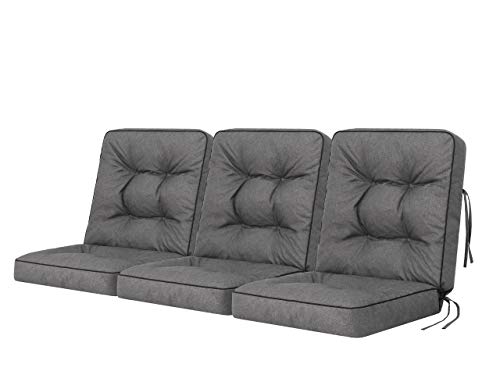 PillowPrim Gartenbankkissen Kissen für eine Gartenschaukel Modulare Kissen Stuhlkissen Grau Breite 180 cm von PillowPrim