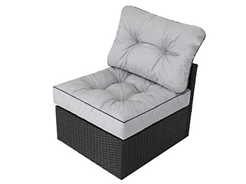 PillowPrim Gartenkissen auf gartenmöbel Rattan Gartenpolster Polsterauflagen Deko Kissen Auflage Polster Ersatzpolster für PE Rattansessel 50x50x40 Asche von PillowPrim
