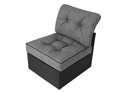 PillowPrim Gartenkissen auf gartenmöbel Rattan Gartenpolster Polsterauflagen Deko Kissen Auflage Polster Ersatzpolster für PE Rattansessel 70x70x42 Graphit von PillowPrim