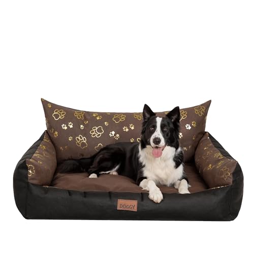PillowPrim Hundebett - Möbel für Tiere, Katzenbett - Hundekorb für kleine mittelgroße & große Hunde - Hundekissen – Hundesofa – Hundeliege – Schlafplätze - 107x80 cm - Braun mit Pfoten PillowPrim Hundebett - Möbel für Tiere, Katzenbett - Hundekorb für kleine mittelgroße & große Hunde - Hundekissen – Hundesofa – Hundeliege – Schlafplätze - 107x80 cm - Braun mit Pfoten von PillowPrim