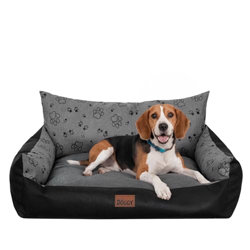 PillowPrim Hundebett - Möbel für Tiere, Katzenbett - Hundekorb für kleine mittelgroße & große Hunde - Hundekissen – Hundesofa – Hundeliege – Schlafplätze - 80x61 cm - Graphit mit Pfoten PillowPrim Hundebett - Möbel für Tiere, Katzenbett - Hundekorb für kleine mittelgroße & große Hunde - Hundekissen – Hundesofa – Hundeliege – Schlafplätze - 80x61 cm - Graphit mit Pfoten von PillowPrim