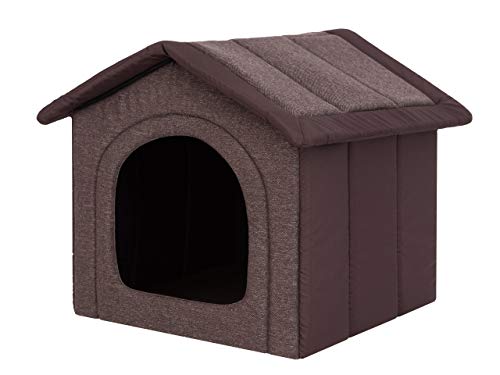 PillowPrim Hundehütte Hundehöhle Hundebett Hundehaus Katzenhöhle mittle M - 44x38 cm Dunkelbraun von PillowPrim