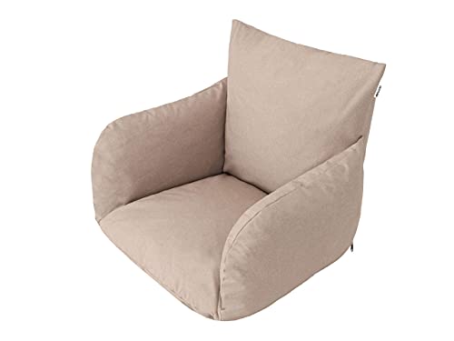 Sitzkissen für Hängesessel, Swing Chair Kissen, Ersatzkissen, Wechselkissen, waschbar, Schaukelkissen, Schaukelkissen, Auflage für Polyrattan, Rattan Hängeschaukel, Rückenkissen, Beige von PillowPrim