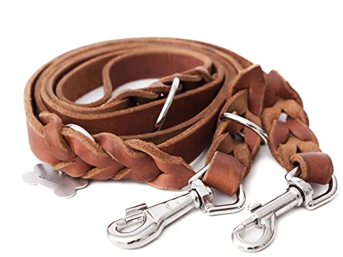 Verstellbare lederleine für Hunde, Hundeleine, Lederleine,mehrfach verstellbare Führleine,Hell Braun Verstellbare lederleine für Hunde, Hundeleine, Lederleine,mehrfach verstellbare Führleine,Hell Braun von PillowPrim
