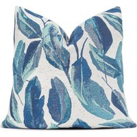 Fabricut Justina Blakeney Jungalow Malediven Blätter Lagunen Wurf Kissenbezug | Indoor/Outdoor Blauer Teal Kissenhüllen von PillowSplashStudio