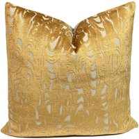 Gold Abstrakter Schnitt Samt Kissenbezug | Designer Kissen High End Kissen| Dekoratives Dekokissen Deko von PillowSplashStudio