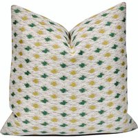 Smaragdgrün Und Gelb Ikat Spots Gewebter Kissenbezug | Home Decor Designer Dekokissen - Versandfertig Smaragdgrün Und Gelb Ikat Spots Gewebter Kissenbezug | Home Decor Designer Dekokissen - Versandfertig von PillowSplashStudio