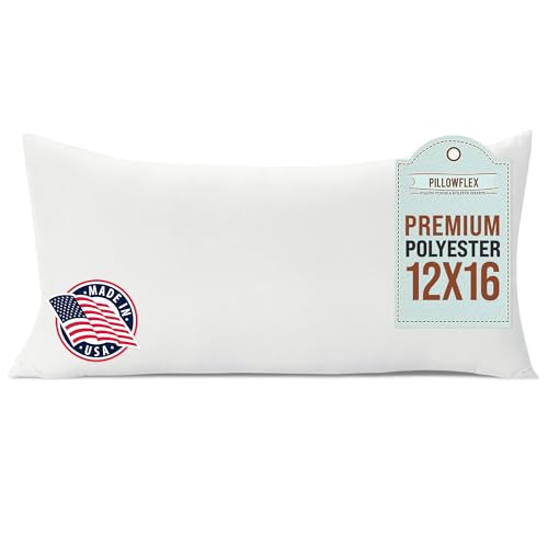 Pillowflex Polyester gefüllt Maschinenwaschbar Kissen Form einfügen, Polyester-Mischgewebe, weiß, 30cm x 40cm / 12 x 16 - Inch von Pillowflex