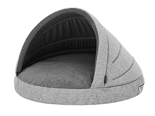 PillowPrim Hundehöhle Hundebett Hundesofa Hundekissen Hundehütte Hundekorb Hundecouch Ruheplatz Haustierbett Hundeliegen Kissen, Grau, R2: 90 x 60 cm von PillowPrim