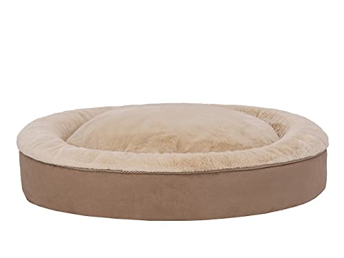 Pillowprim Hundebett Hundesofa Liegen Hundekissen Sofa Hundekorb Bett Hundecouch Tierbett Weich Haustierbett Hundeliegen KissenXL - 75 x 75 cm Beige von PillowPrim