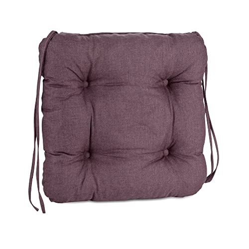 Pillows24 Stuhlkissen 4er Set, Sitzkissen mit Steppung 40x40 cm, Sitzpolster für Outdoor geeignet, Bequemes Sitzpolster mit befestigungs Bändern für Gartenmöbel oder Stuhl (Pflaume) von Pillows24