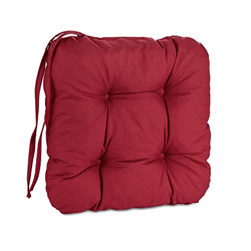 Pillows24 Stuhlkissen 4er Set, Sitzkissen mit Steppung 40x40 cm, Sitzpolster für Outdoor geeignet, Bequemes Sitzpolster mit befestigungs Bändern für Gartenmöbel oder Stuhl (rot) von Pillows24