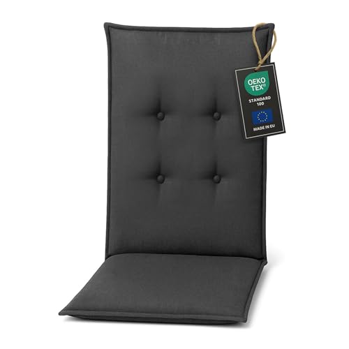 Pillows24 – Hochlehner Auflage 120x50x6 cm | Gartenstuhl Sitzkissen mit Befestigungsbändern | UV-beständig & bequem gepolstert | Sitzpolster für Gartenmöbel & Klappsessel | Grau Pillows24 – Hochlehner Auflage 120x50x6 cm | Gartenstuhl Sitzkissen mit Befestigungsbändern | UV-beständig & bequem gepolstert | Sitzpolster für Gartenmöbel & Klappsessel | Grau von Pillows24