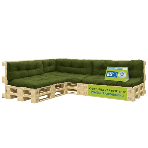 Pillows24 – Palettenkissen – 8-teiliges Set | Palettenauflage für Palettensofa | Sitz- und Rückenkissen für Europaletten | Palettenmöbel Indoor & Outdoor, UV-beständig | Made in EU | Grün Pillows24 – Palettenkissen – 8-teiliges Set | Palettenauflage für Palettensofa | Sitz- und Rückenkissen für Europaletten | Palettenmöbel Indoor & Outdoor, UV-beständig | Made in EU | Grün von Pillows24