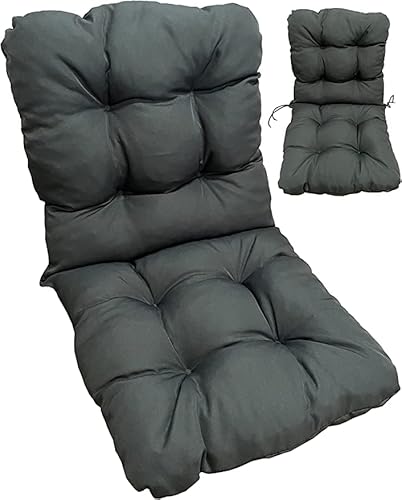 Pillows24 Stuhlauflage Niedriglehner, Sitzkissen und Rückenkissen für stühle, Wasserabweisend & UV-geschützt Stuhlkissen Auflage, Sessel Stuhl Pad für Gartenstuhl (100x50x8cm Anthracite 2 Stück von Pillows24