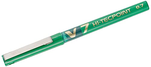 Pilot V7 Hi Tecpoint Tintenroller mit flüssiger Tinte Einzelbett grün von Pilot