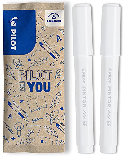 PILOT PINTOR Kreativmarker – 2 Stück in EF – Farbe Weiß – Farbmarker-Stifte für DIY-Projekte, für fast alle Oberflächen, schnell trocknend und gut deckend von PILOT